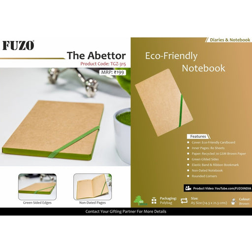 The Abettor Eco-Friendly Notebook - TGZ-315 - Mudramart Corporate Giftings