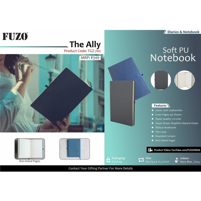 The Ally Soft PU Notebook - TGZ-702 - Mudramart Corporate Giftings