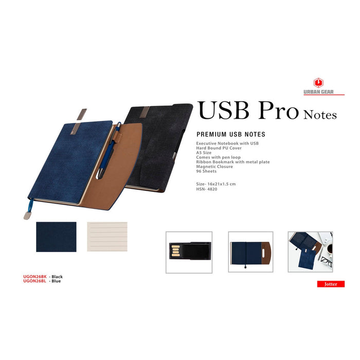 USB Pro Note Books - Mudramart Corporate Giftings