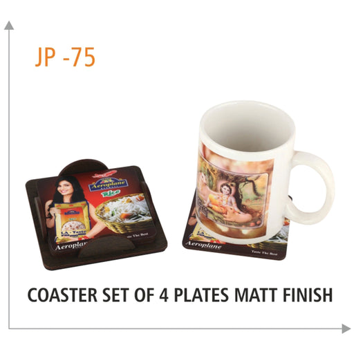 Wooden Coaster Set Of 4 Plates Matt Finish - JP 75 - Mudramart Corporate Giftings