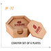 Wooden Coaster Set of 6 Plates - JP 77 - Mudramart Corporate Giftings