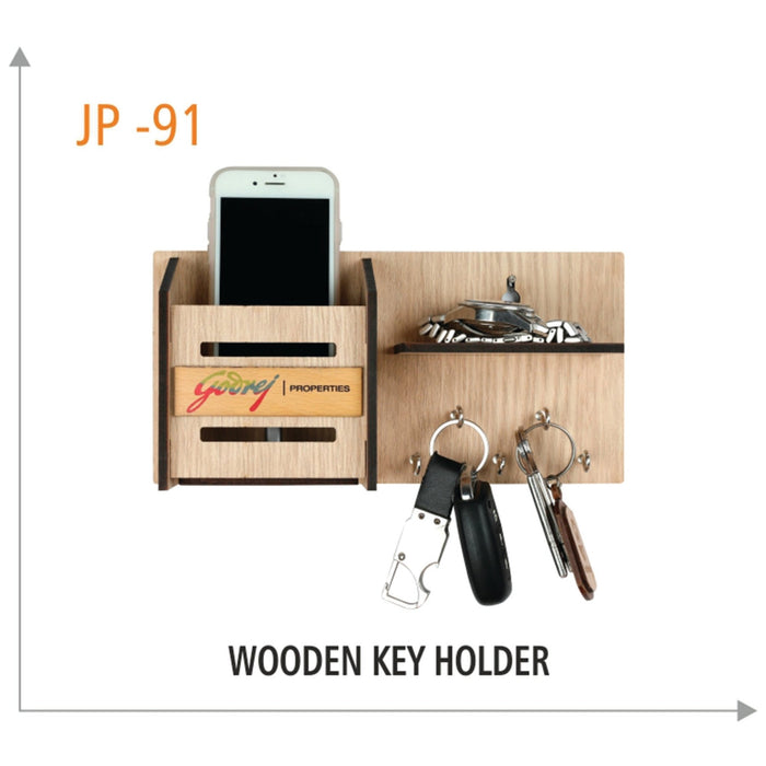 Wooden Key Holder with Mobile Stand - JP 91 - Mudramart Corporate Giftings
