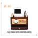 Wooden Pen Stand with Caster Plates - JP 19 - Mudramart Corporate Giftings