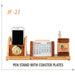 Wooden Pen Stand with Coaster Plates - JP 27 - Mudramart Corporate Giftings
