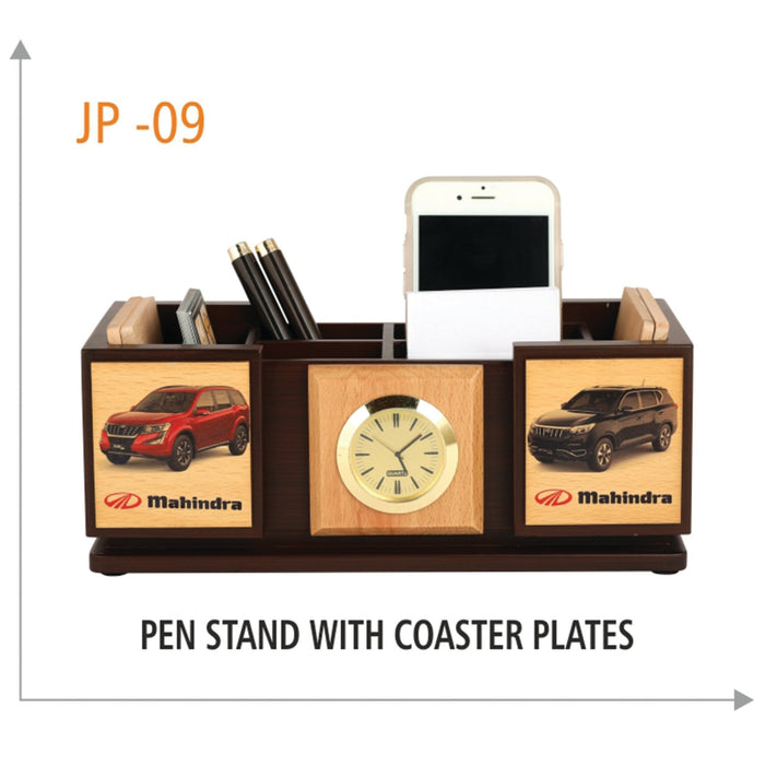 Wooden Pen Stand with Mobile Holder - JP 10 - Mudramart Corporate Giftings