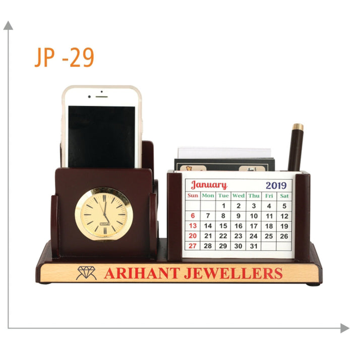 Wooden Pen Stand with Mobile Holder - JP 29 - Mudramart Corporate Giftings