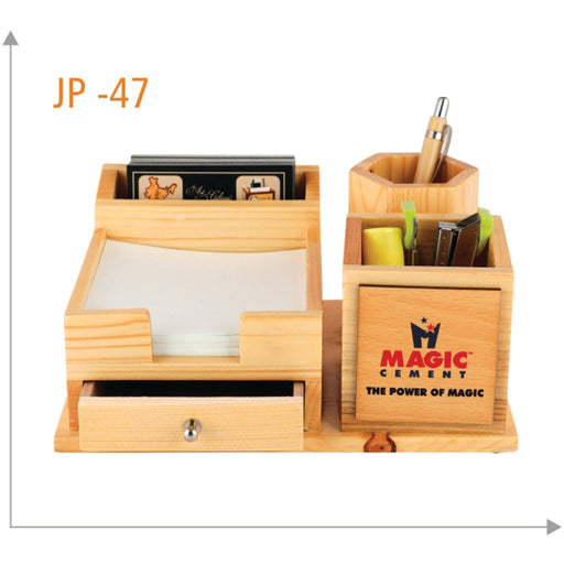 Wooden Pen Stand With Visiting Card Holder - JP 47 - Mudramart Corporate Giftings