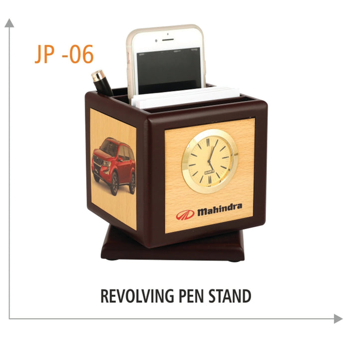 Wooden Revolving Pen Stand - JP 06 - Mudramart Corporate Giftings