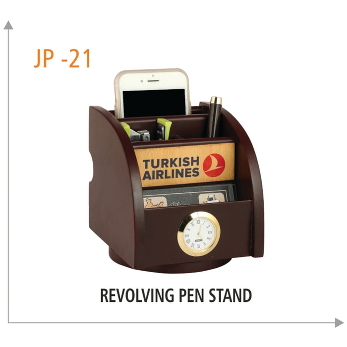 Wooden Revolving Pen Stand - JP 21 - Mudramart Corporate Giftings