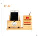 Wooden Revolving Pen Stand with Mobile Holder - JP 34 - Mudramart Corporate Giftings