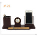 Wooden Revolving Pen Stand with Mobile Holder & Watch - JP 25 - Mudramart Corporate Giftings