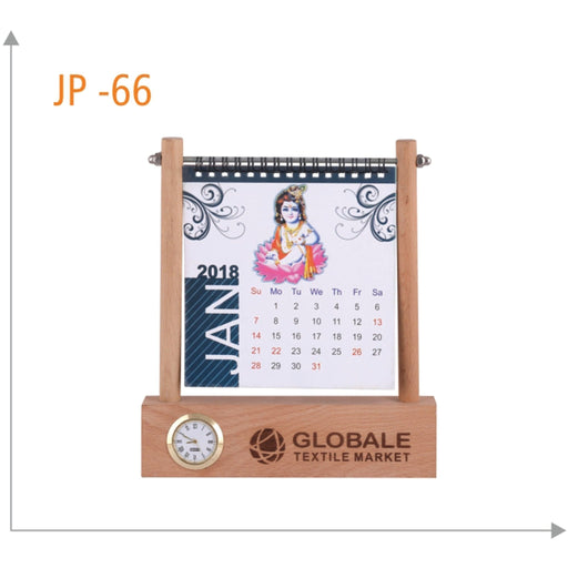 Wooden Table Clock With Calendar - JP 66 - Mudramart Corporate Giftings