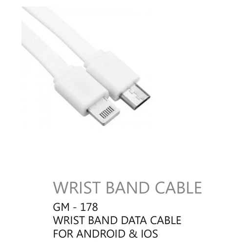 Wrist Band Data Cable for Android & ISO - GM-178 - Mudramart Corporate Giftings