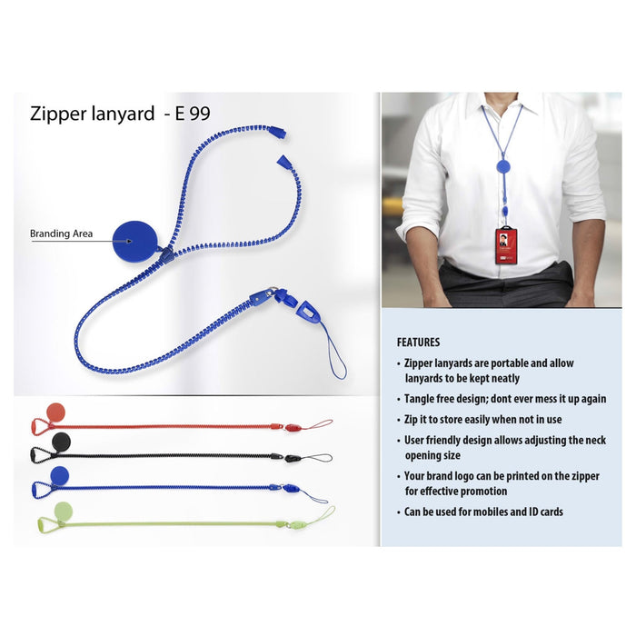 Zipper Lanyard - E 99 - Mudramart Corporate Giftings